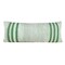 Laddha Home Designs 36" Green and White Striped Lumbar Rectangular Throw Pillow